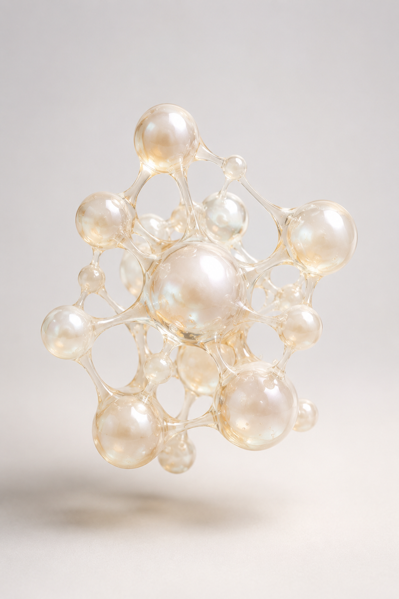 Choline inspired pearl cellular structure symbolizing brain, liver, and nervous system support