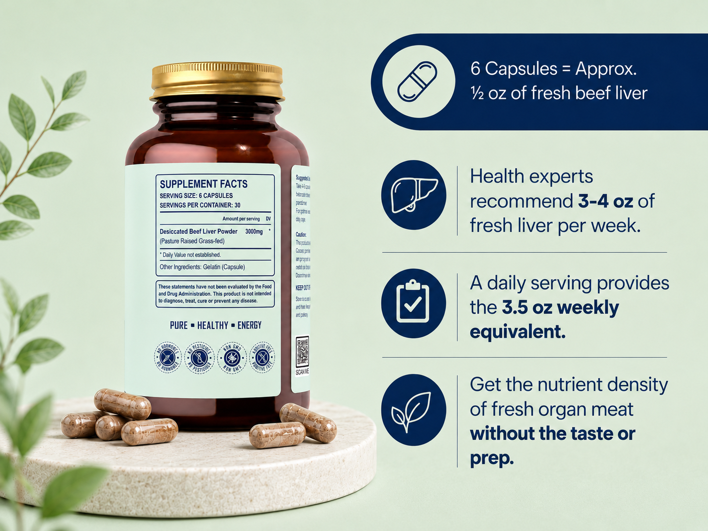 Beef liver capsules serving information